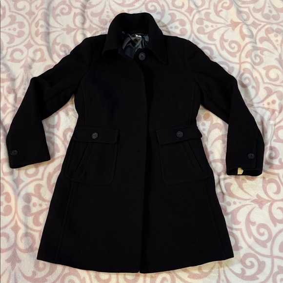 J. Crew Classic Black Trench Coat - Picture 1 of 4